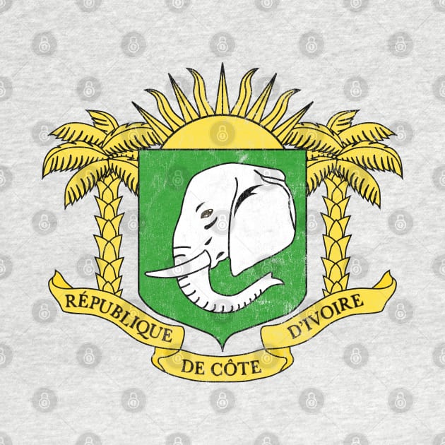Ivory Coast / Faded Vintage Style Flag Design by DankFutura